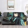Demon Slayer Blanket Fleece Plush All Season Multifunction Super Warm Plaid Muichiro Throw Blankets For Bed Plush Thin Quilt