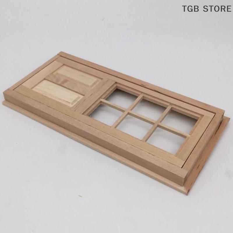 1Pcs Unpainted Wood Door 1/12 Dollhouse Miniature DIY Accessories Model Toys