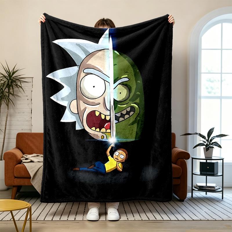Rick and Morty Soft and comfortable flannel Suitable for sofas living rooms outdoor camping travel and also makes a great anniversary gif
