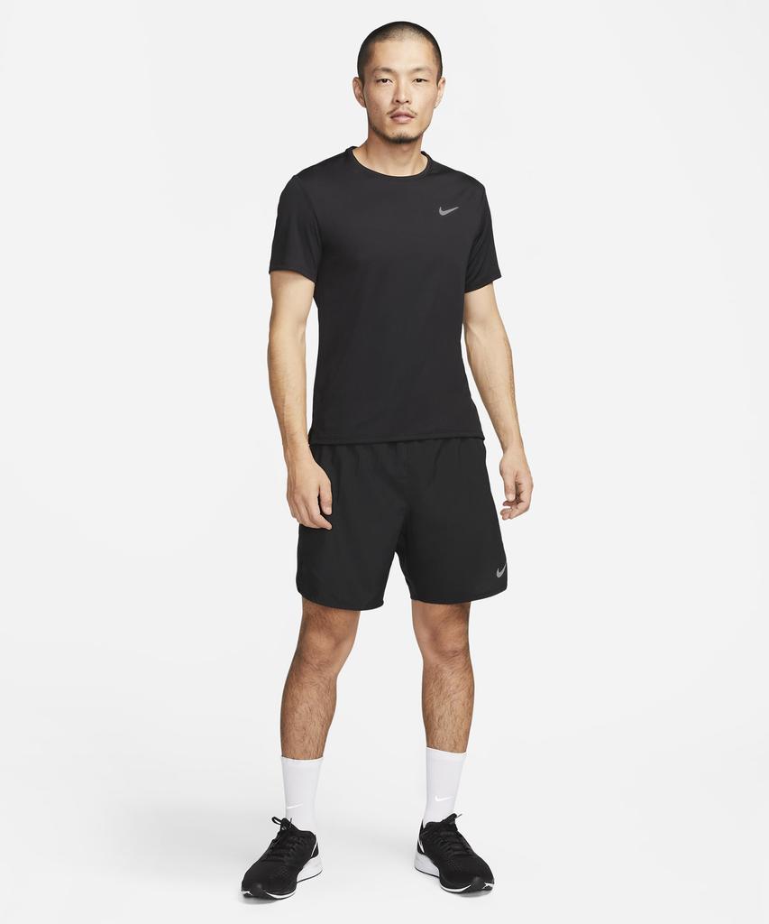 NIKE Dri-Fit Uv Miler Short Sleeve Running Top M - Black / Dv9316-010