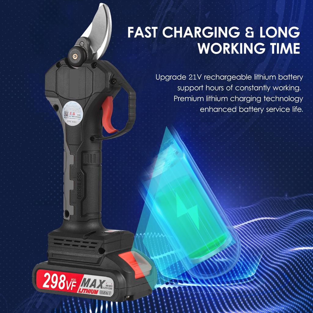 Weytoll 21V бесщеточный аккумуляторный электрический секатор с аккумулятором 1,5 Ач на литиевой батарее