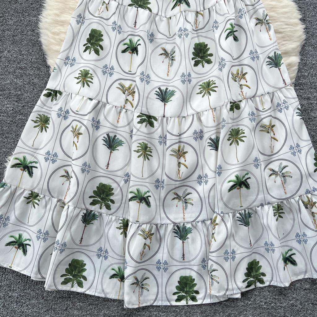 Летние женские халтер с открытой спиной и принтом, длинные макси-платья с большим качелями и шикарными платьями