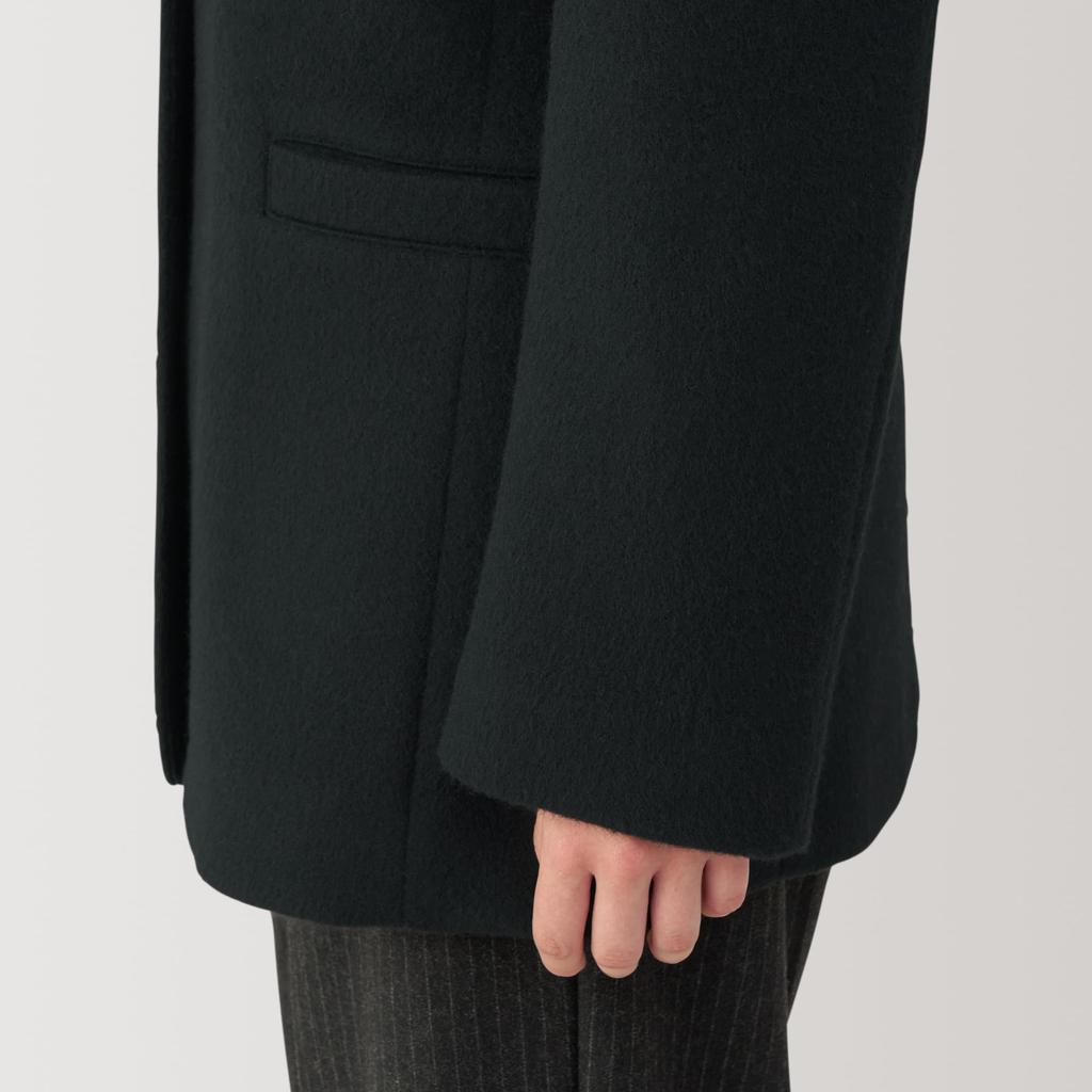 Куртка из смесовой переработанной шерсти MUJI Размер BD0ZFA4A Женское пальто, Черный, XL,