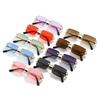 New Frameless Sunglasses Fashionable and Simple Square Frameless Ocean Colored Sunglasses