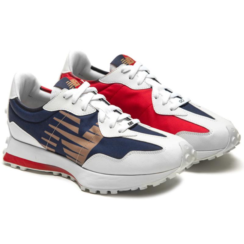 KIKS X NUTTSH ART X New Balance 327 Белые Красные Синие Кроссовки MS327BTK(S-BOX)