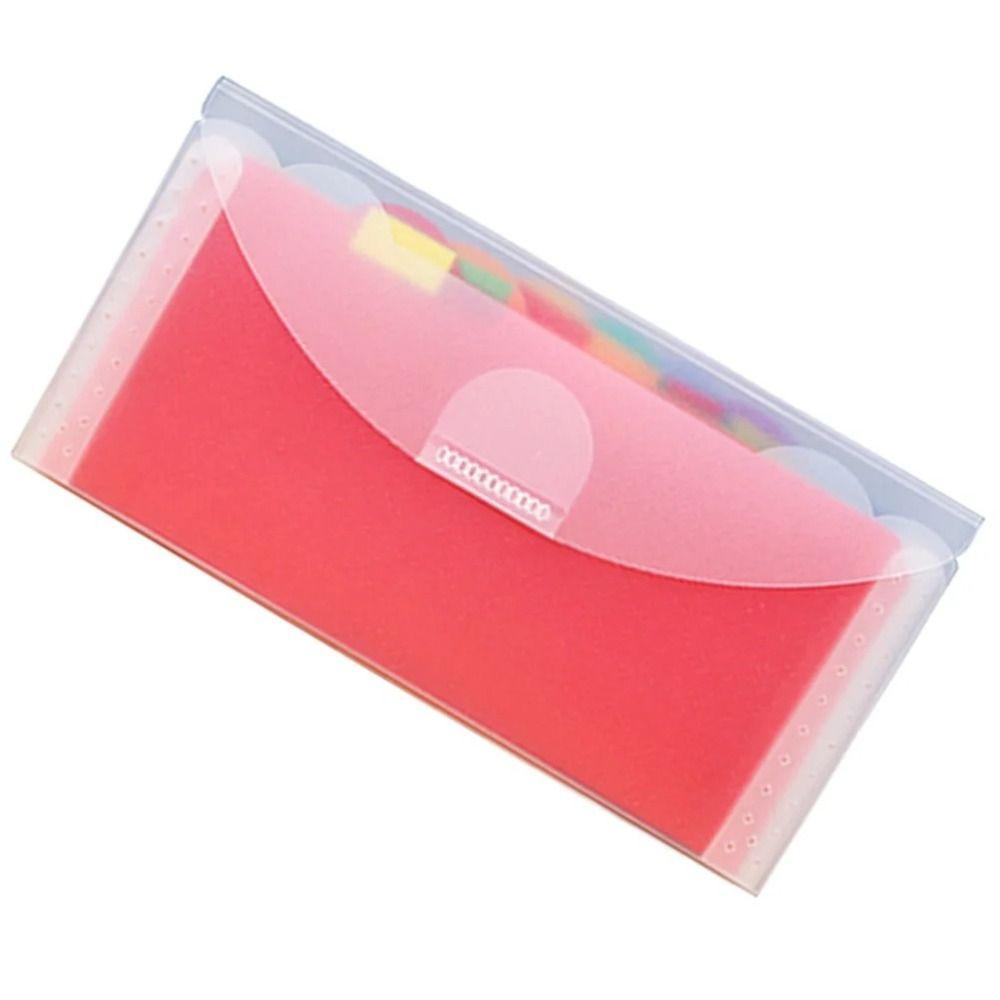 Portable Rainbow Expanding File Folder Plastic File Storage Bag Index Handle File Folder Office