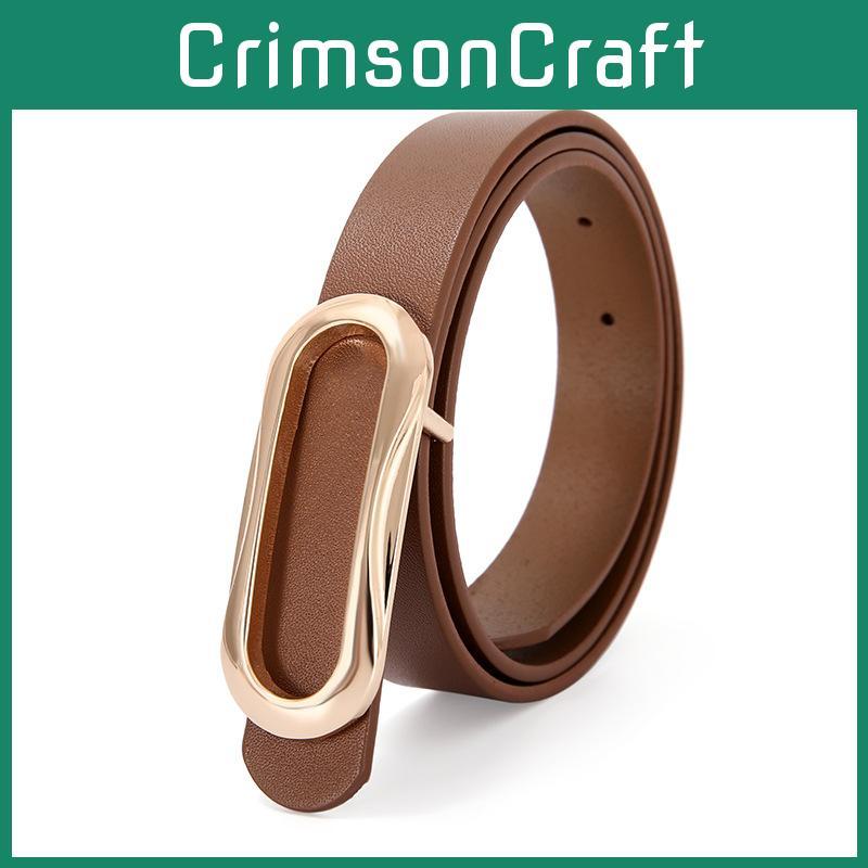 Fashionable Womens Slim Leather Belt With Polished Buckle Perfect For Work Or Casual Outfits