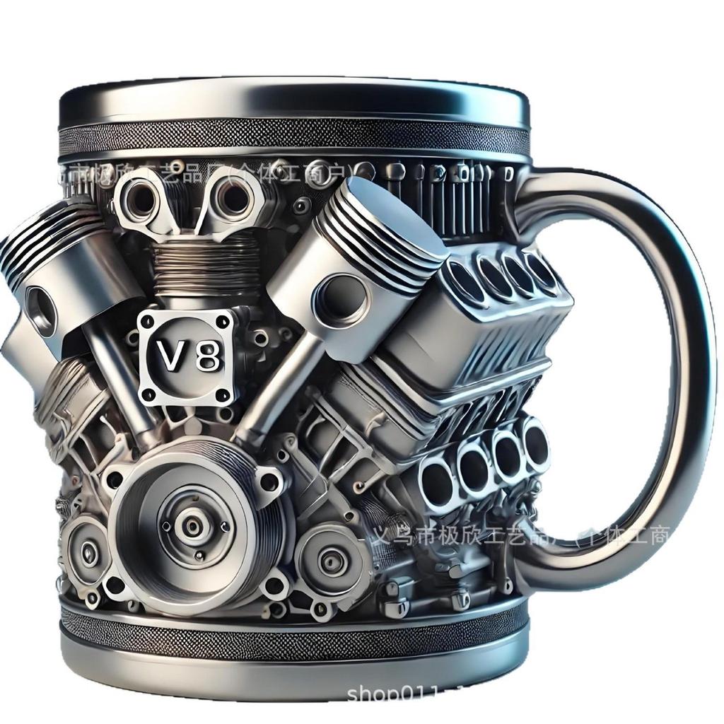 Двигатель V8 Чашка V6 Креативная кружка Полимерные изделия Продвинутый смысл Нишевый механический двигатель Украшение