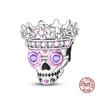 New In Fashion Copper Luminous Skull Charms Beads Fit Original 3Mm Charm Bracelet Bangle Diy Gift Jewelry