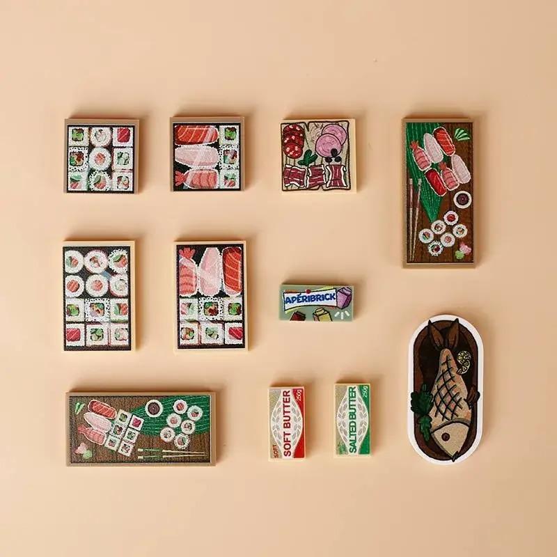 Конструктор Принтованные Кирпичики Морепродукты Овощи Мороженое Экспресс-посылка Компьютерный Контроллер Рождественские Хэллоуин Подарки MOC