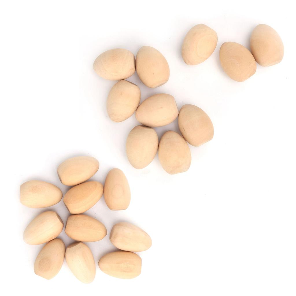 10Pcs Wooden Eggs Vivid Lightweight Portable Not Easily Broken Food Toy Faux Eggs for Family Decorat