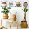 1Pc Handmade Storage Organizer Basket Rattan Foldable Plant Flower Pots Wickerwork Basket