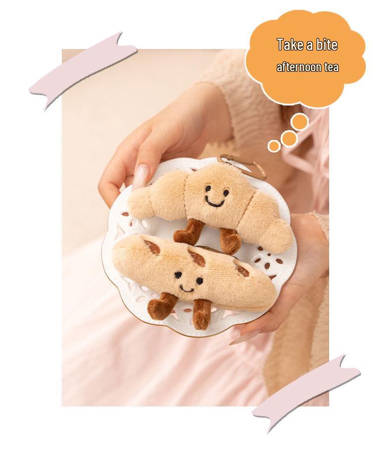 Плюшевая кукла-багет Моэ – Милая мягкая игрушка-хлеб, брелок и подвеска для рюкзака