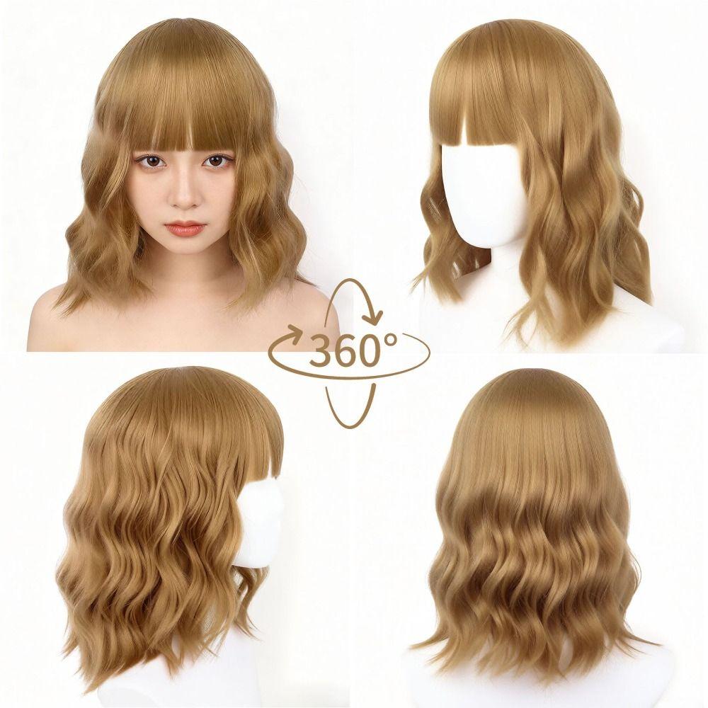 Fluffy Colorful Water Wavy Wigs Synthetic Halloween Cosplay Wig  Nightclub Bar