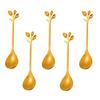 Easytoti Teaspoon, Coffee Spoon, and Dessert Spoon Set of 5, 12.5cm, Cute and Stylish, 18-8 Stainless Steel with a Mirror Finish and Gold