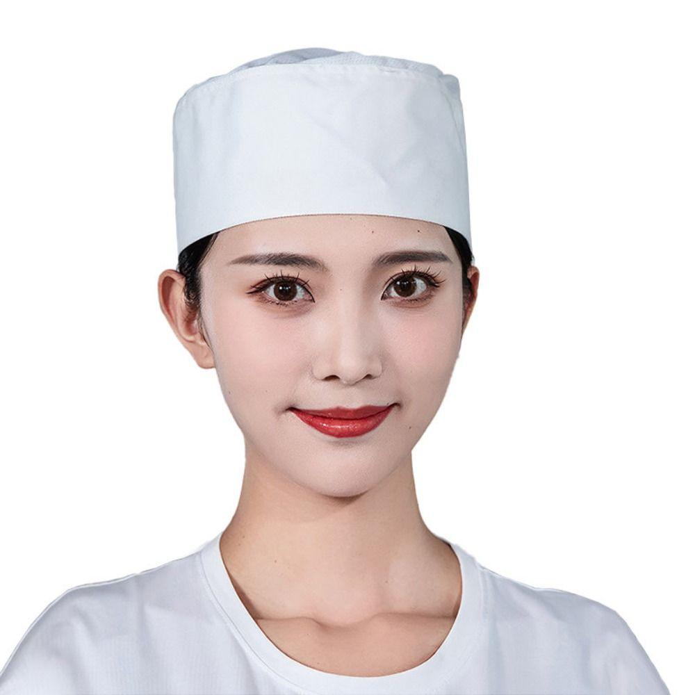 Регулируемый ремешок Поварские кепки с плоским верхом и сеткой Поварской колпак Японская и корейская кухня