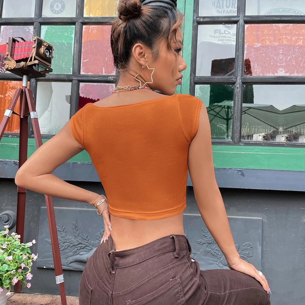 2025 Women's Slim Square Neck Ultra Short Sleeveless Cute T-Shirt Vest Top Basic T-shirts Tank Top