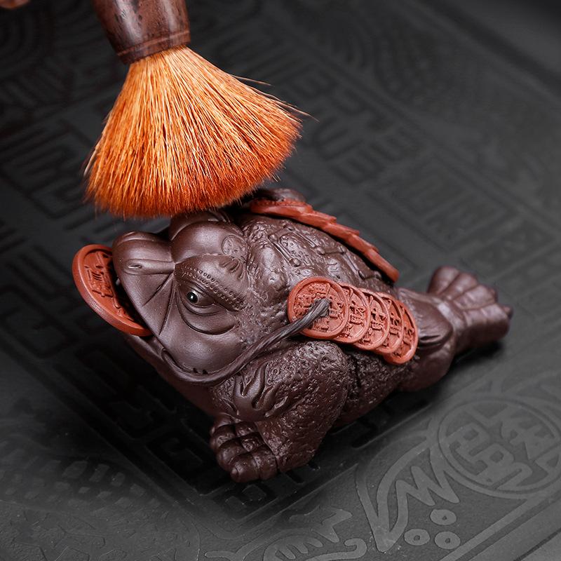 1 шт. Чайное сокровище Фиолетовый песок Чай Игра с Pixiu Золотая жаба Чай Домашнее животное Украшение ручной работы Привлечение богатства