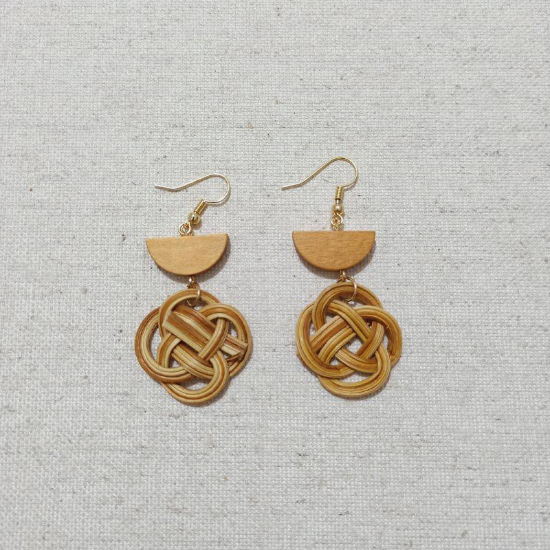 Серьги-подвески из соломы с геометрическим узором из ротанга и бриллиантами для женщин