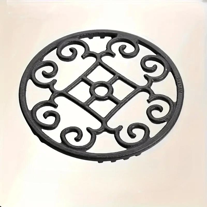 1 шт. Подставка под кастрюлю для газовой плиты - Нескользящая, прочная, с 8-слотным дизайном и декоративными спиральными узорами, подходит для большинства плит
