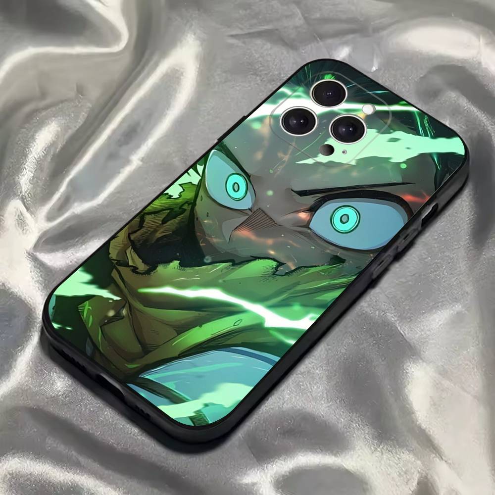 My Hero Academia Deku Phone Case For iPhone 16,15,14,13,12,11,Pro,Max,Plus,X,XS,SE4,E,Mini,Soft Black Case