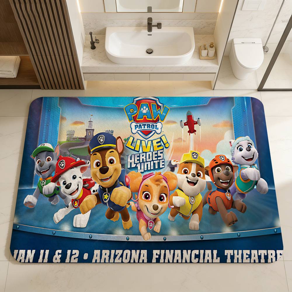 P Paw Cartoon Animal P Patrols Floor Mat Kids Room Bedroom Decoration Balcony Anti Slip Doormat Living Room Welcome Rug