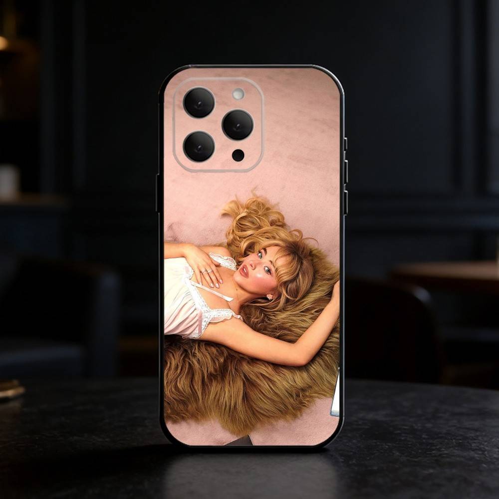 Singer S-Sabrina C- Carpenter Phone Case For iPhone 17,16,15,14,13,12,11 Plus,Pro,Max,Mini Silicone black Soft Cover