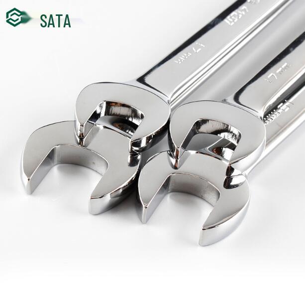 Набор гаечных ключей SATA с полированной двойной открытой головкой и шестигранником: Модели 41201, 41202, 41203, 41205, 41206, 41207.