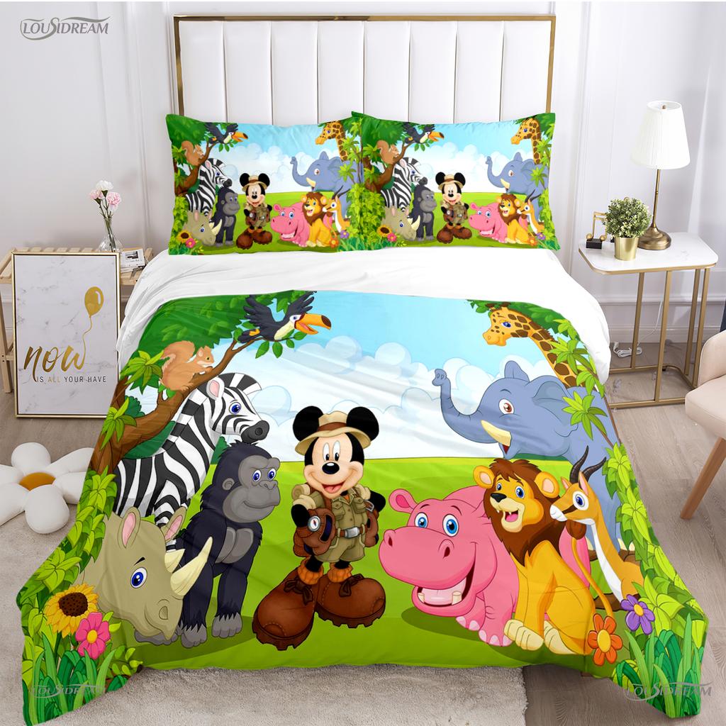 Jungle Animal Cute Casal All Season Duvet Cover Comforter Bedding Sets Soft Quilt Cover and Pillowcases Single/Double/Queen/King