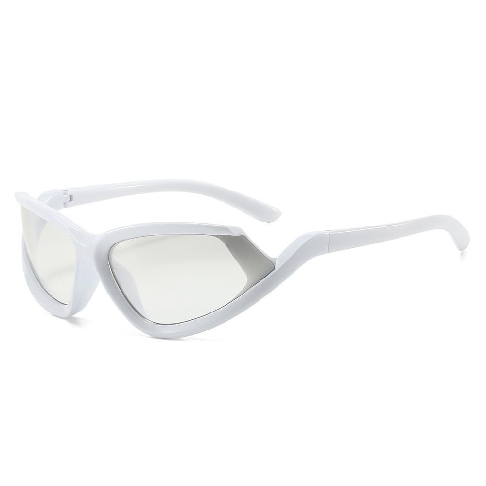 New cat eye sunglasses, European and American personalized YK colorful coated hip-hop sports fashion glasses