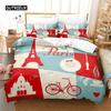 Romantic Paris Bedding Set Duvet Cover Set 3d Bedding Digital Printing Bed Linen Queen Size Bedding Set Fashion Design