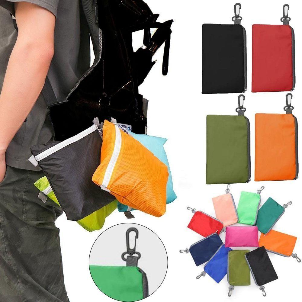Pure Color Swimming Bag Pouch with Hook Zipper Camping Hiking Storage Bag New Pocket Pouch