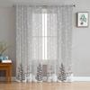 Snowflake Gray Snowman Christmas Tree Yarn Curtain Window Tulle Curtains For Living Room Kitchen Window Sheer Voile Curtains