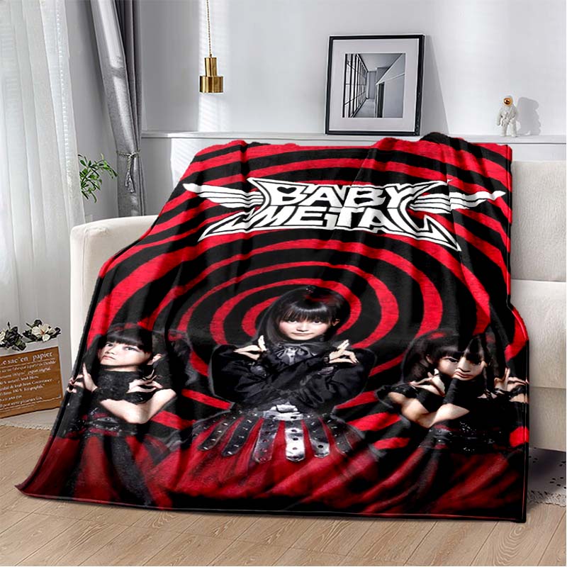 2026 New Babymetal Combination Printed Plush Soft Blanket Home Sofa Bed Warm Office Travel Picnic Flannel Blanket Bed Cover Gift