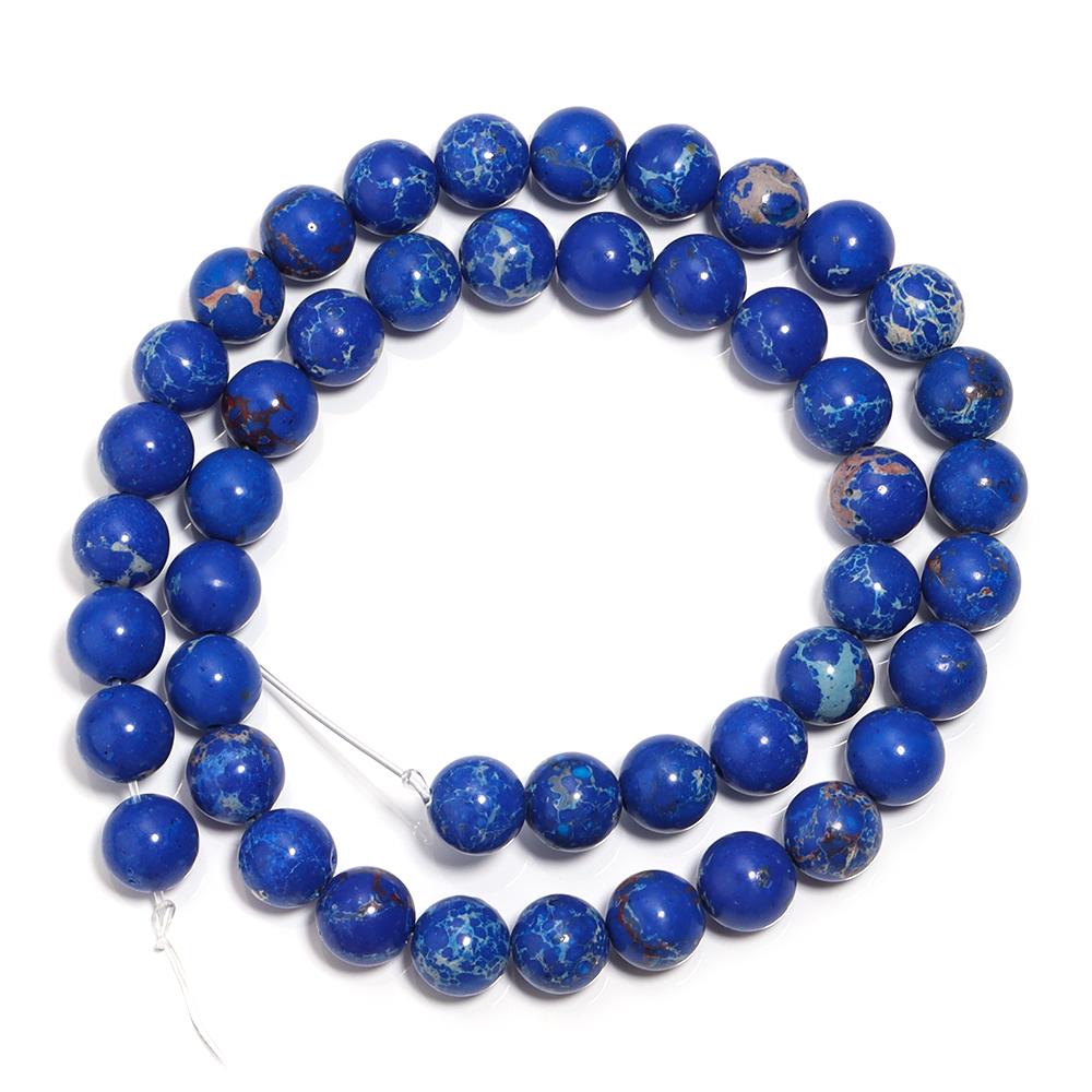 1 Strand 6 8 10mm Natural Stone Beads Colorful Pattern Emperor Stone Round Beads For Jewelry Bracelet Making DIY Necklace Gift
