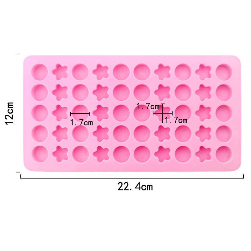 50 Cavities Star Chocolate Silicone Mould Porous Round Candy Biscuit Pudding Baking Tool Cake Decor Ice Cube Making Mold Gifts