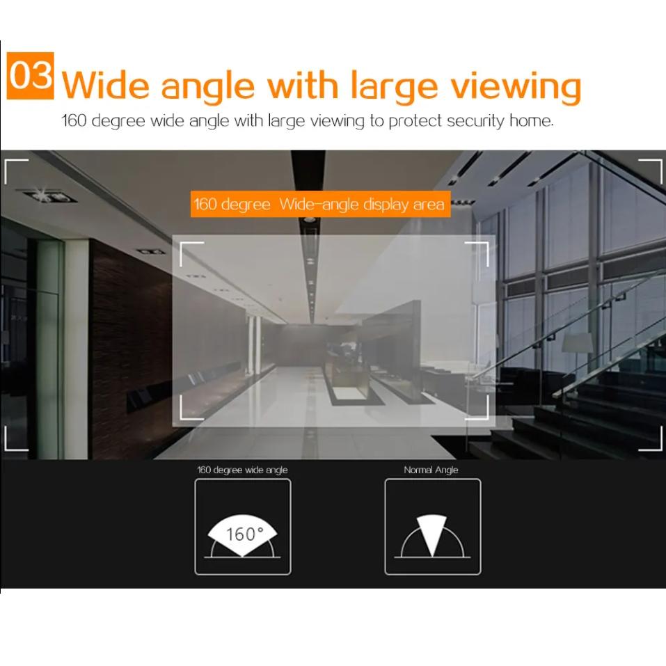 Smart Home Doorbell X8 Cat's Eye Visual USB Charge 2.4 Inch Cat's Eye Doorbell 160 Degree Wireless Video Doorbell Home Security