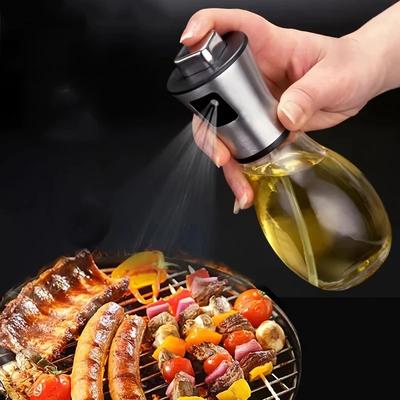 Бутылка-распылитель для масла, идеально подходит для приготовления пищи на кухне и фритюрницы, стеклянная бутылка из нержавеющей стали, распылитель для масла, кухонные гаджеты 200 мл