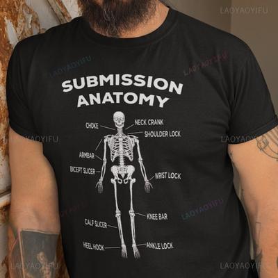 Смешная футболка с принтом BJJ Submission Anatomy, одежда для джиу-джитсу, ММА, боев, подарки BJJ, футболка для боевых искусств, женская, мужская, высококачественный хлопок