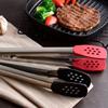 Silicone Head BBQ Grilling Tongs Food Grade Stainless Steel Tongs  Kitchen Use