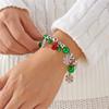 Handmade Christmas Red Green Bell Beaded Bracelets for Women Santa Claus Snowman Elk Xmas Tree Bracelets Festival Party Jewelry