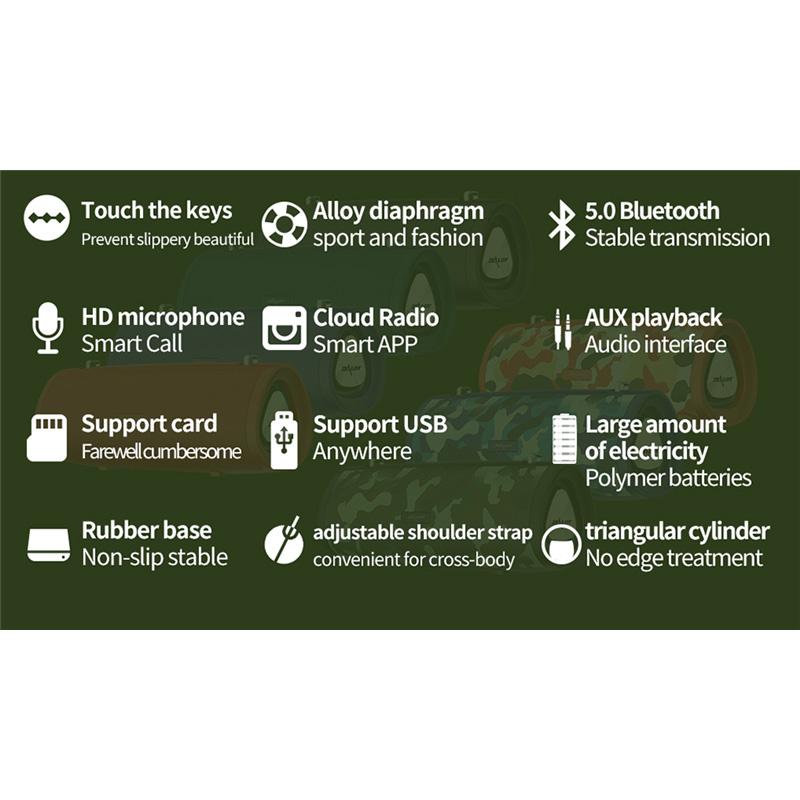 Bluetooth-динамик, портативный уличный громкоговоритель, беспроводная мини-колонка, 3D, 10 Вт, стерео, объемный звук, поддержка TF-карты