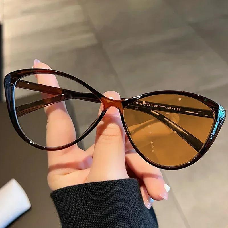 Новые трендовые сверхлегкие фотохромные очки для пресбиопии, роскошные очки для чтения «кошачий глаз», мужские и женские винтажные очки с диоптриями в ретро-стиле