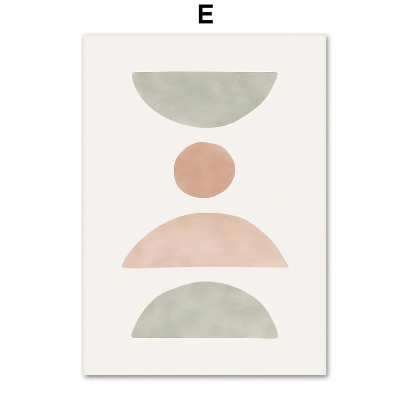 Бохо Зеленый Лист Солнце Радуга Геометрия Настенное Искусство Холст Живопись Абстрактные Линии Постеры и Принты Картины для Декора Гостиной