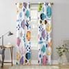Cartoon Animals Fish Coral Shells Window Curtains for Living Room Bedroom Curtain Modern Kitchen Blinds Drapes Curtains