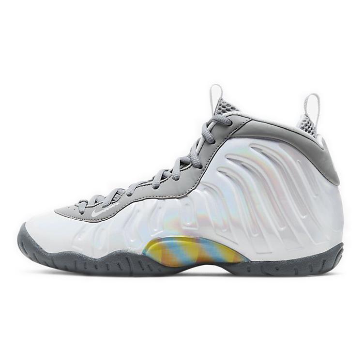 Nike Little Posite One Grade School 'Rainbow Pixel' (Unisex) Light Smoke Grey Kids' Basketball Shoes CU1054 001