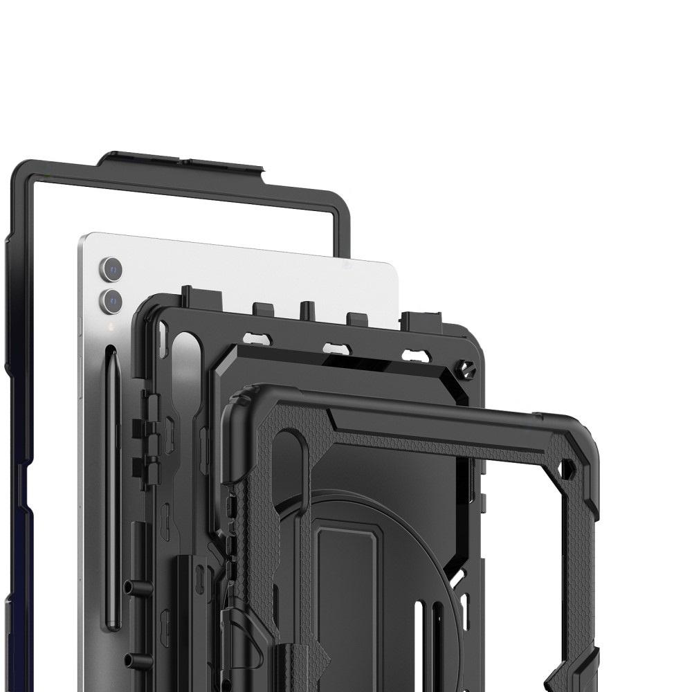 Armored case for Samsung Galaxy Tab S9 Ultra, 360 protection with stylus holder, Black