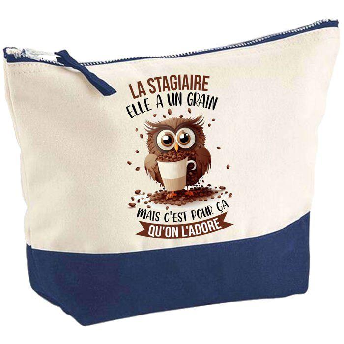 Trousse de maquillage - PLANETEE - La Stagiaire Chouette Grain - Grand format - Coton - Impression HD
