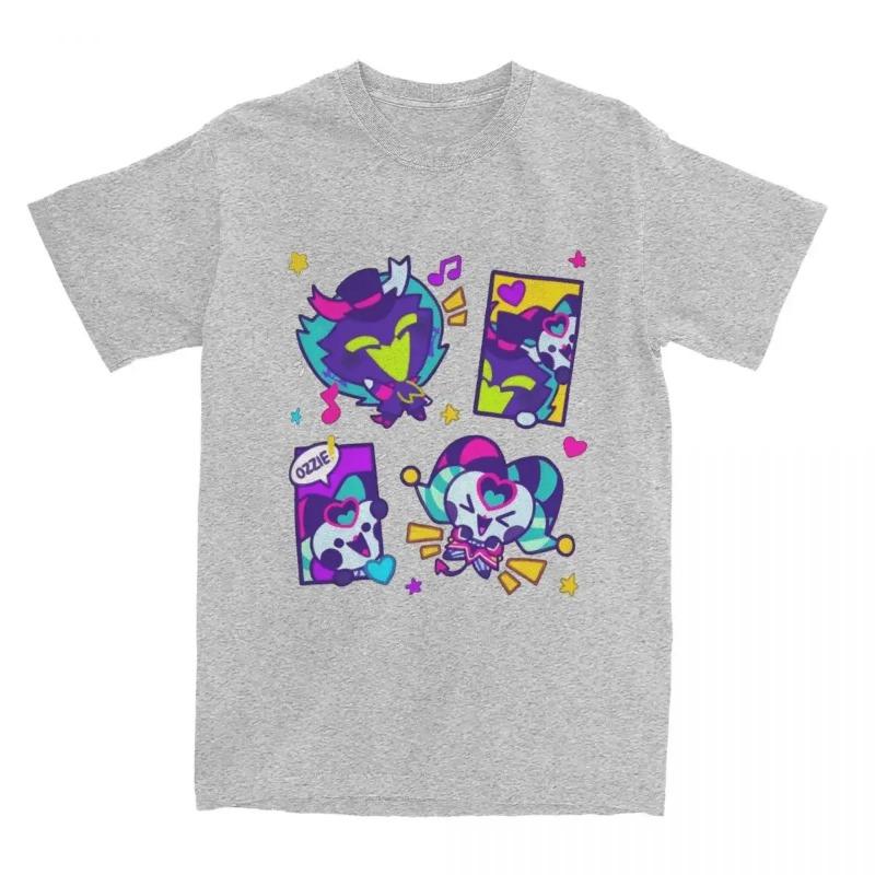 Футболка Helluva Cartoon Boss Casual Футболки с коротким рукавом и круглым вырезом Хлопковая одежда Футболки Ozzie and Fizz Chibi Valentines для мужчин