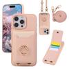 Для iPhone 16e 16 15 14 13 12 11 Pro Max 16 Plus Чехол-бумажник с держателем для карт, Чехол с кольцом-подставкой 360°, Ударопрочный чехол